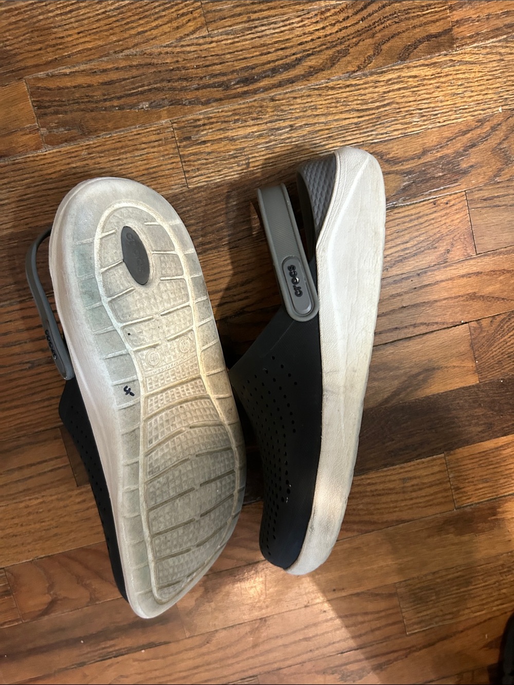 CROCS Navy and Light Gray Classic Clog Sandals - Picture 5 of 7